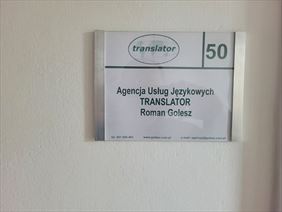 biuro, Agencja Tłumaczeń Translator, tłumacz przysięgły Roman Golesz, Rzeszów