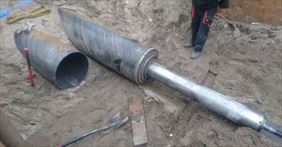 Wbijanie rur stalowych Dn 600, Telbit Paweł Smoliński, Warszawa