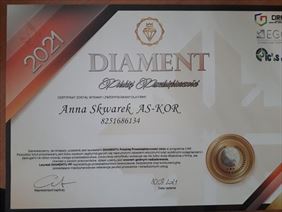 certyfikat, As-Kor Multiagencja Ubezpieczeniowa Anna Skwarek, Warszawa